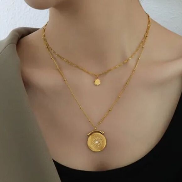 #42 Double Strand Gold Necklace - Picture 1 of 5